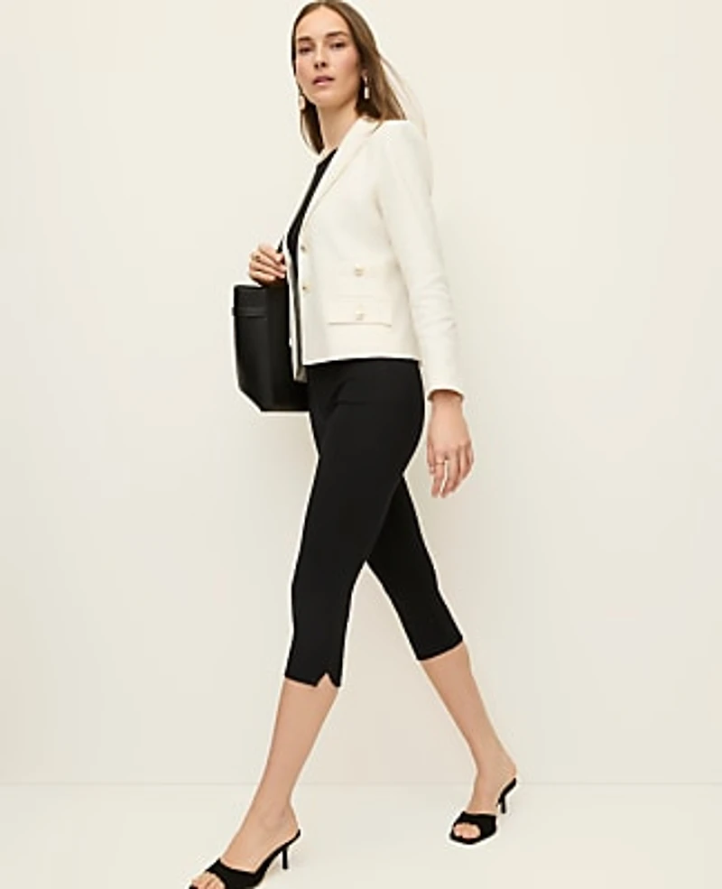 Ann Taylor The Petite Pocket Blazer in Linen Blend Size 6 Winter White Women's