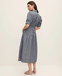 Ann Taylor Striped Shirtdress Size 12 Indigo Dusk Women's