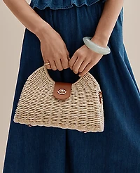 Ann Taylor Weekend Rattan Crossbody Bag Natural Women's