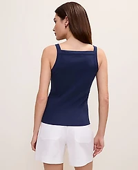 Ann Taylor Weekend Ribbed Square Neck Tank Top Women's