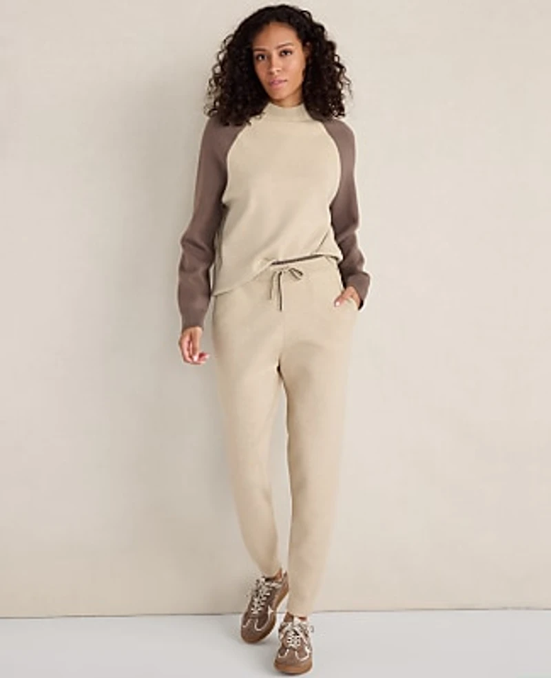 Ann Taylor Haven Well Within Viscose Blend Jogger Marl Brown Heather Women's