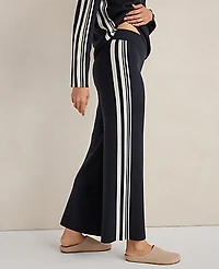 Ann Taylor Haven Well Within Sporty Stripe Straight Leg Pants Deep Blue Moon Women's