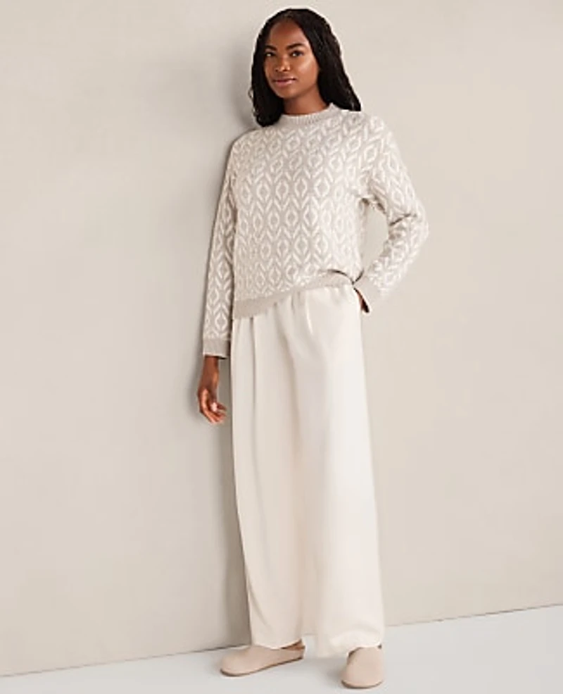 Ann Taylor Haven Well Within Organic Cotton Blend Diamond Stitch Sweater 000523 Women's