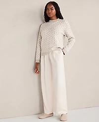 Ann Taylor Haven Well Within Organic Cotton Blend Diamond Stitch Sweater 000523 Women's