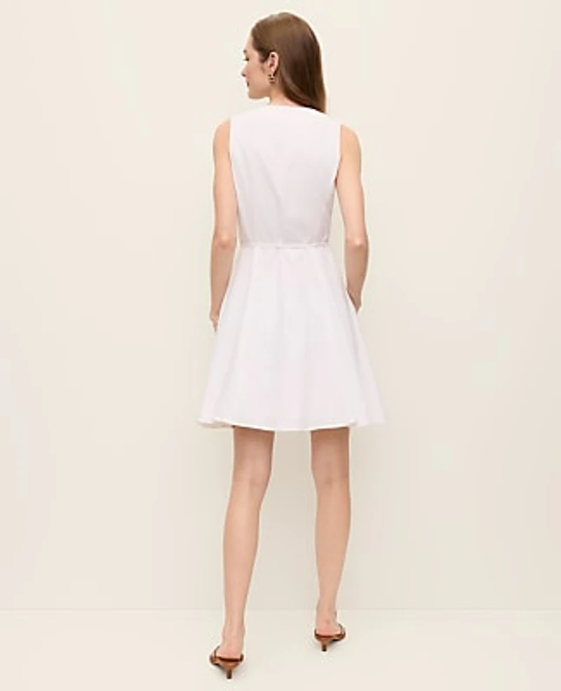 Ann Taylor Petite Linen Blend Flare Dress Women's