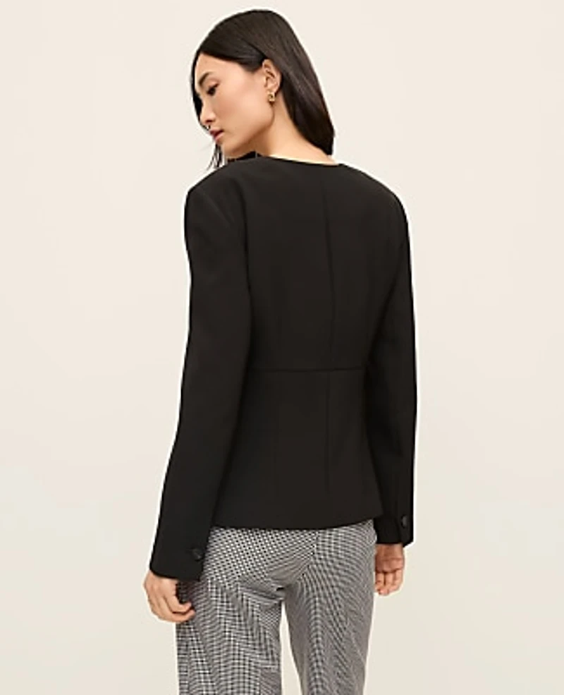Ann Taylor Split Hem Jacket Size 6 Black Women's