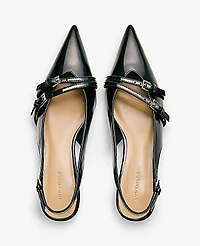 Ann Taylor Strappy Patent Slingback Pump Black Women's