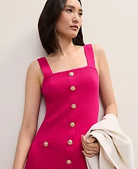 Ann Taylor Ribbed Button Sweater Dress Women's