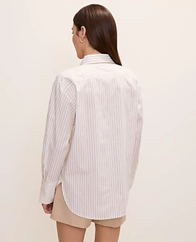 Ann Taylor Petite Striped Button Down Shirt Baguette Women's