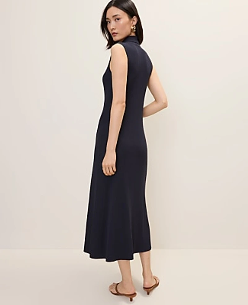 Ann Taylor Collared Midi Sweater Dress Women's
