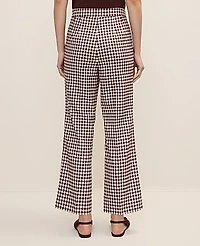 Ann Taylor The Gingham Side Zip Flare Pant — Curvy Fit Brown/White Check Women's