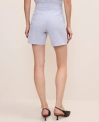 Ann Taylor The Mid Short Seersucker Ocean Oasis Stripe Women's