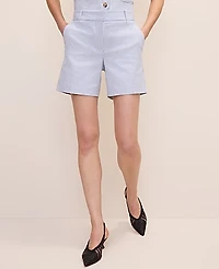 Ann Taylor The Petite Mid Short Seersucker Ocean Oasis Stripe Women's
