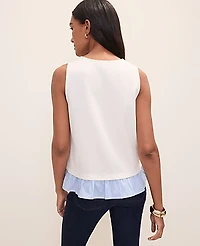 Ann Taylor Petite Weekend Layered Tank Top Winter White Women's