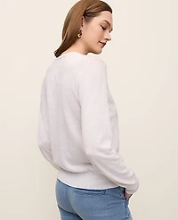 Ann Taylor Petite Cardigan Linen Blend White Women's