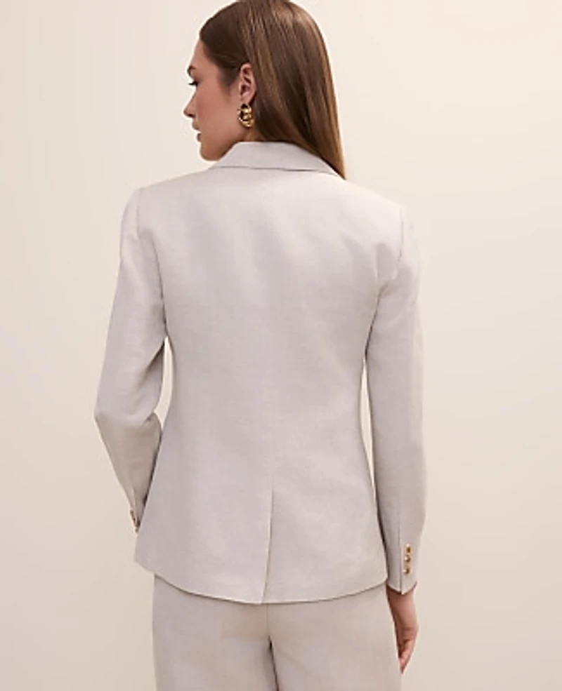 Ann Taylor The Hutton Blazer Linen Blend Natural Flax Women's