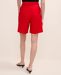 Ann Taylor The Bermuda Short Linen Blend Bright Cherry Women's