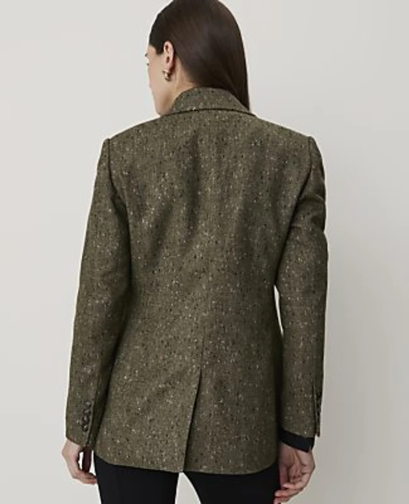 Ann Taylor The Petite Herringbone Tailored Blazer Olive Women's