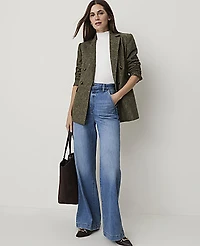 Ann Taylor The Petite Herringbone Tailored Blazer Olive Women's