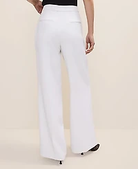 Ann Taylor The Side Zip Wide-Leg Pant Fluid Crepe White Women's