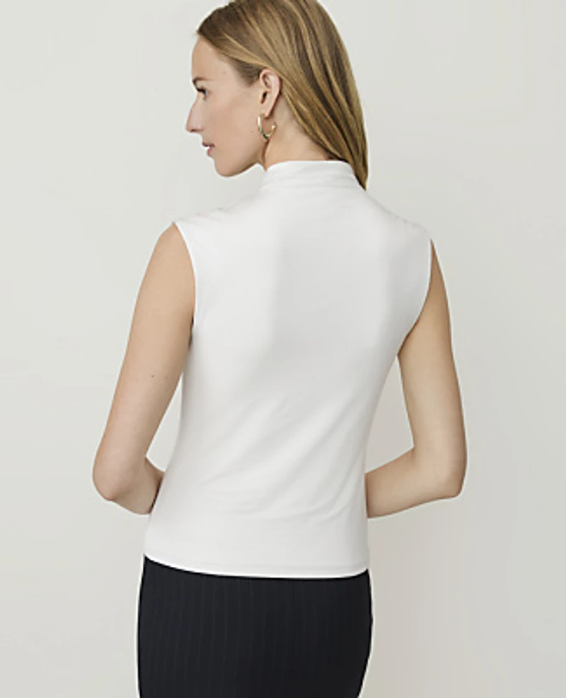 Ann Taylor Draped Cowl Neck Top Winter White Women's