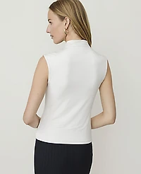 Ann Taylor Draped Cowl Neck Top Winter White Women's