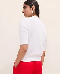 Ann Taylor Starfish Button Elbow Sleeve Cardigan Women's
