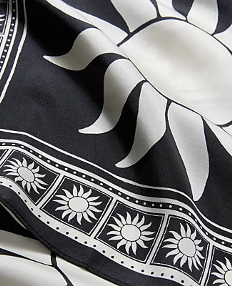 Ann Taylor Sun Print Silk Scarf Black Women's