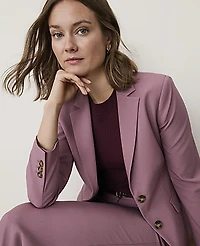Ann Taylor The Greenwich Blazer Bi-Stretch Stormy Mauve Women's