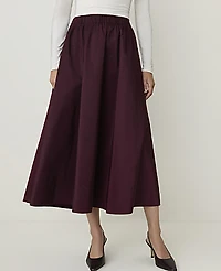 Ann Taylor The Full Midi Skirt Taffeta Purest Plum Women's