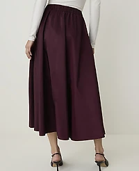 Ann Taylor The Full Midi Skirt Taffeta Purest Plum Women's