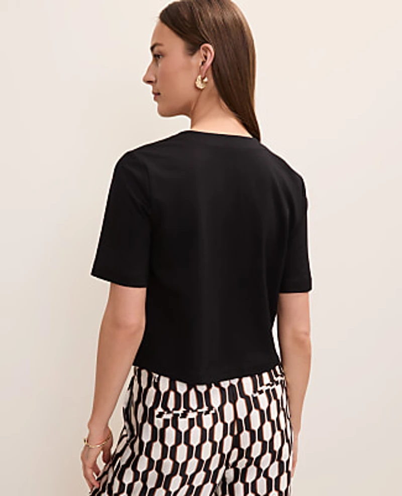 Ann Taylor The Crew Neck Jacket Ponte Black Women's