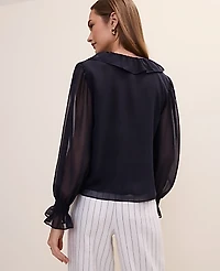 Ann Taylor Ruffle Trim Blouse Women's