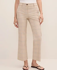 Ann Taylor The Jayne Crop Trouser Plaid Mixed Level Neutral Women's