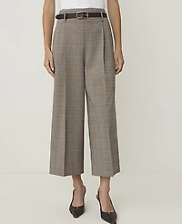 Ann Taylor The Petite Plaid Belted Culotte Pant Pattern Combo Women's