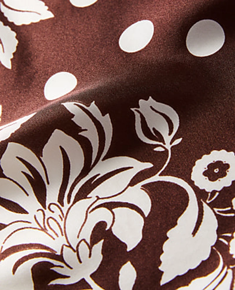 Ann Taylor Polka Dot Silk Scarf Rich Walnut Women's