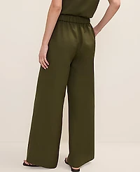 Ann Taylor The Easy Wide-Leg Pant Linen Blend Winding Ivy Women's