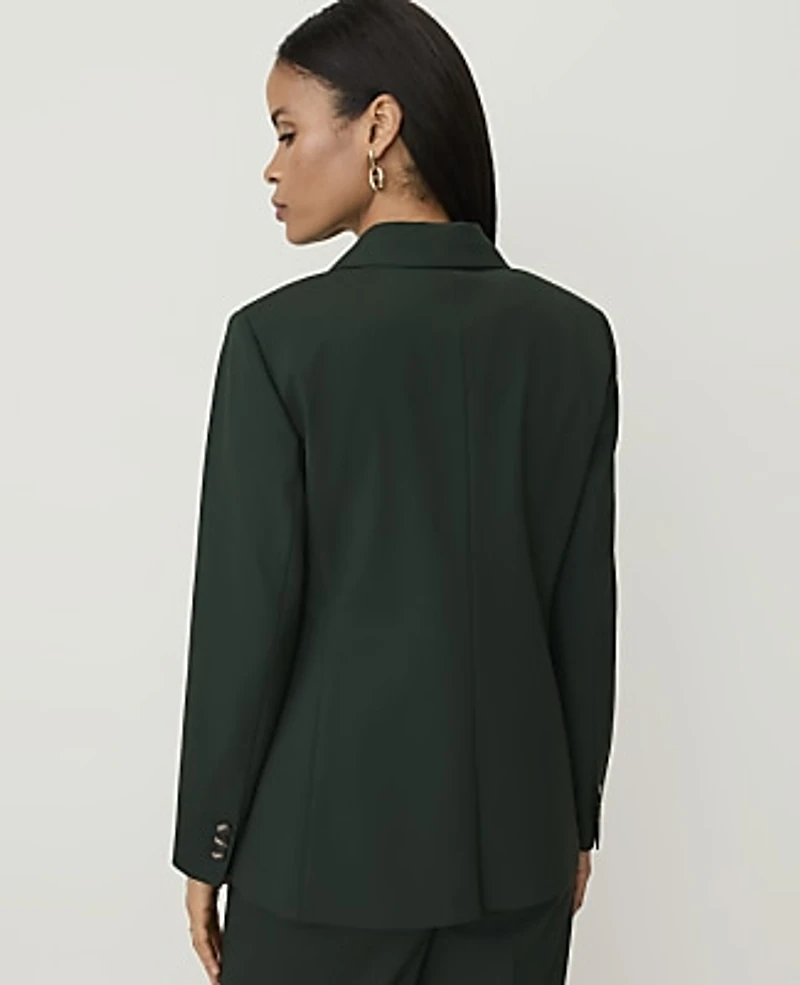 Ann Taylor The Petite Tailored Blazer Seasonless Stretch Dark Forest Green Women's