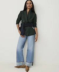 Ann Taylor The Petite Tailored Blazer Seasonless Stretch Dark Forest Green Women's