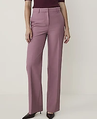 Ann Taylor The High Rise Straight Pant Bi-Stretch Stormy Mauve Women's