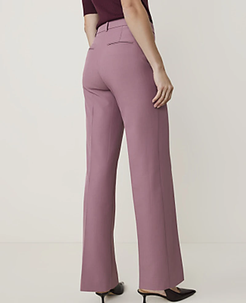 Ann Taylor The High Rise Straight Pant Bi-Stretch Stormy Mauve Women's
