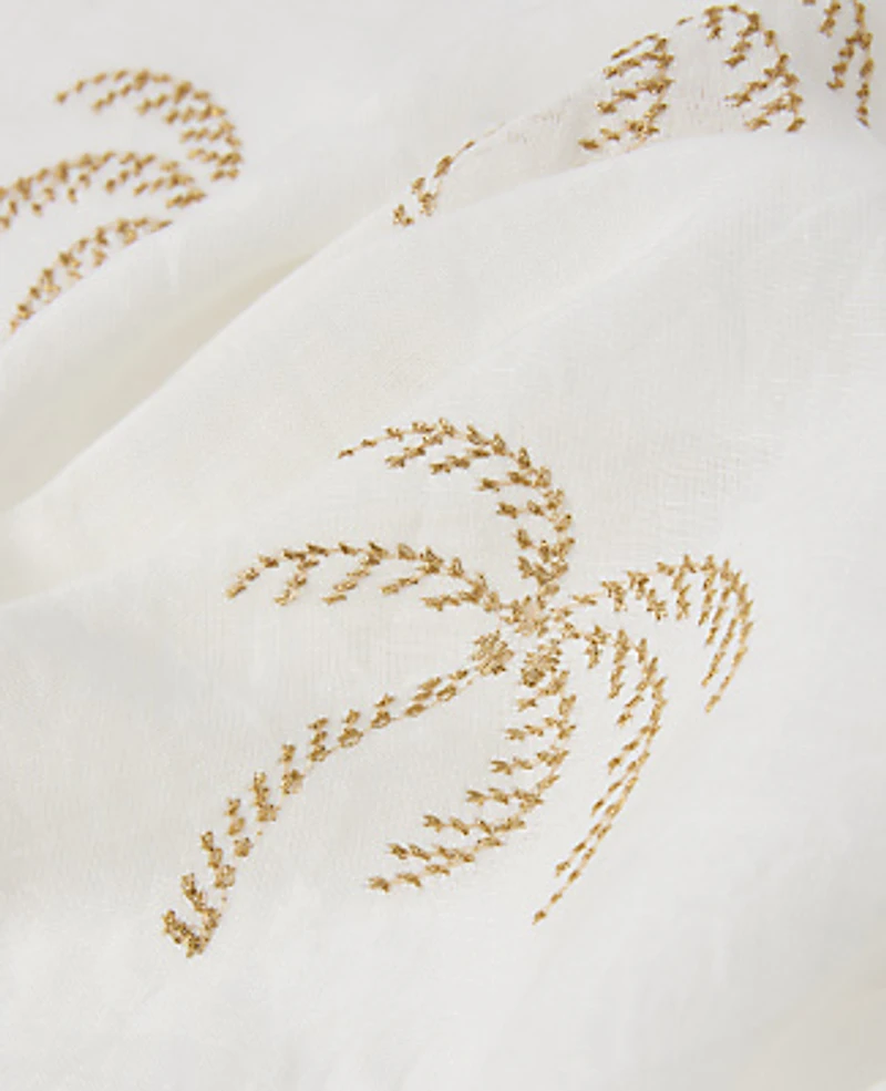 Ann Taylor Palm Tree Scarf Winter White Women's