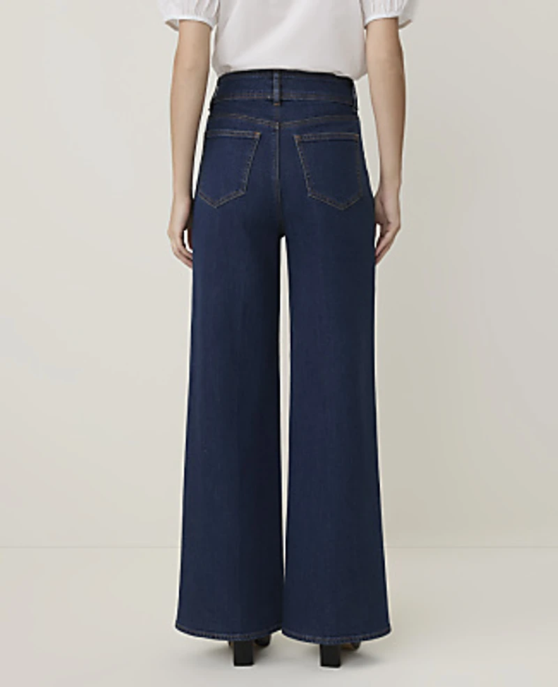Ann Taylor Petite Weekend Denim Trouser Authentic Dark Wash Women's