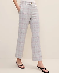 Ann Taylor The Jayne Crop Trouser Plaid Navy/Red Multi Women's