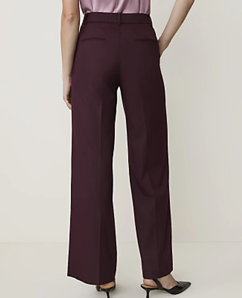 Ann Taylor The Wide-Leg Pant — Curvy Fit Classic Burgundy Women's