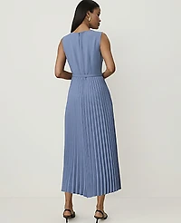 Ann Taylor Sleeveless Pleated Midi Dress Cool Dusk Women's
