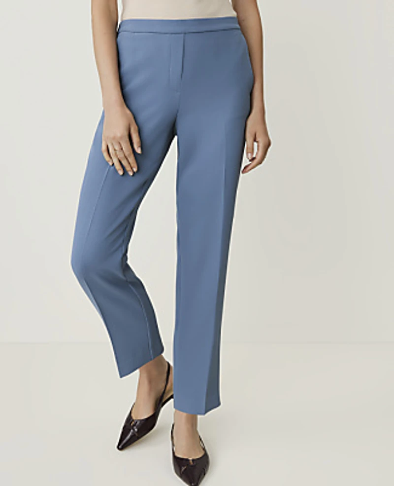 Ann Taylor The Petite Relaxed Ankle Pant Fluid Crepe Cool Dusk Women's