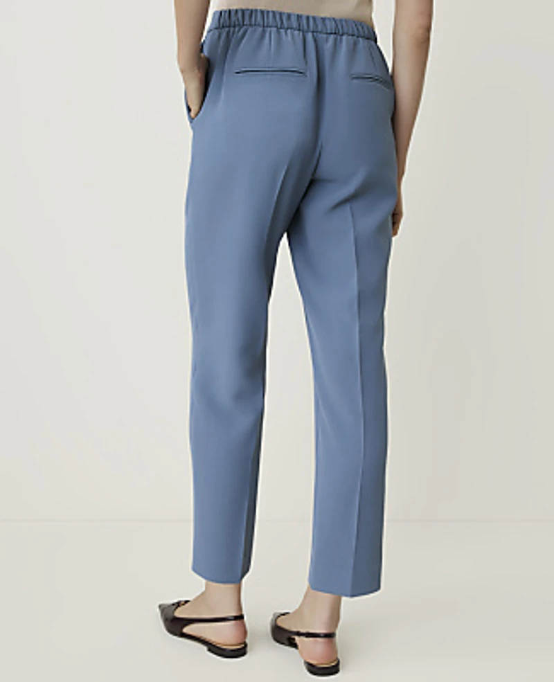 Ann Taylor The Petite Relaxed Ankle Pant Fluid Crepe Cool Dusk Women's