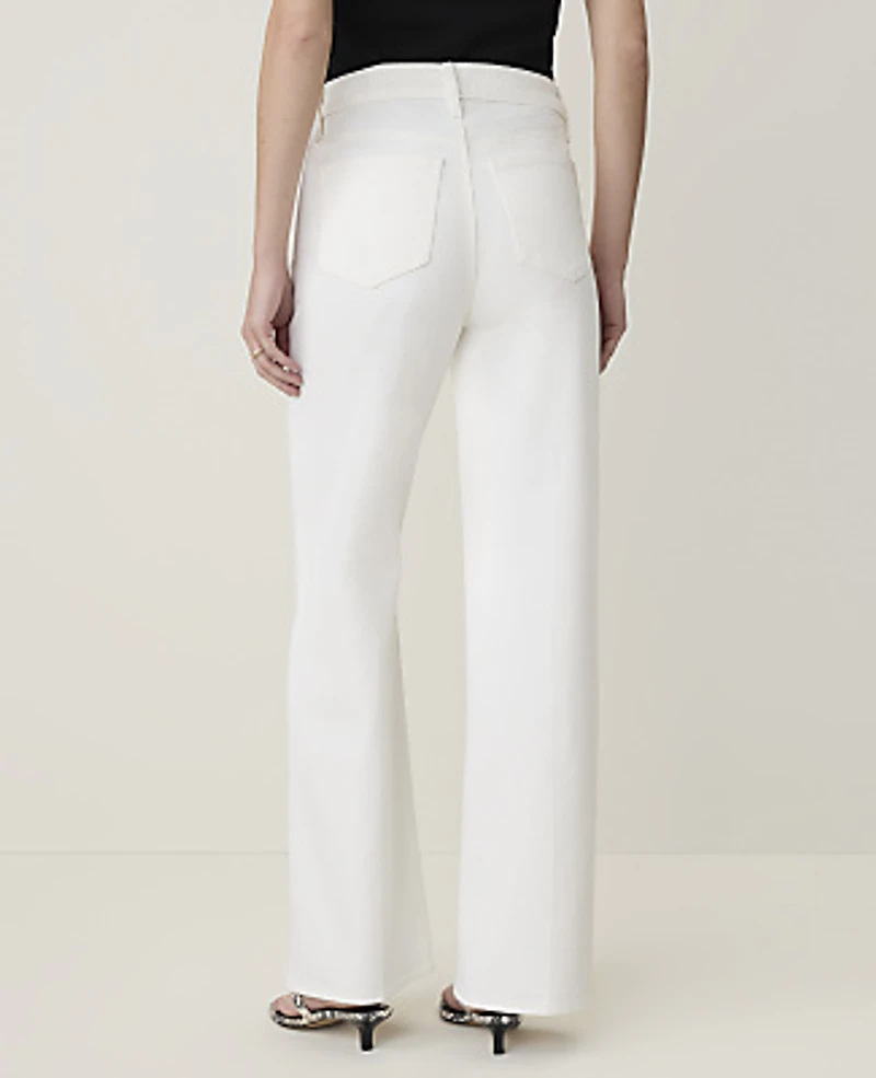 Ann Taylor Weekend Wide-Leg Jean Ivory Women's