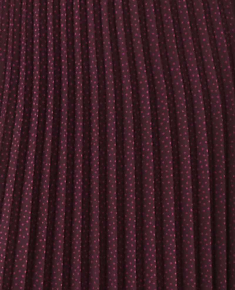 Ann Taylor Dotted Sleeveless Pleated Midi Dress Purest Plum Women's